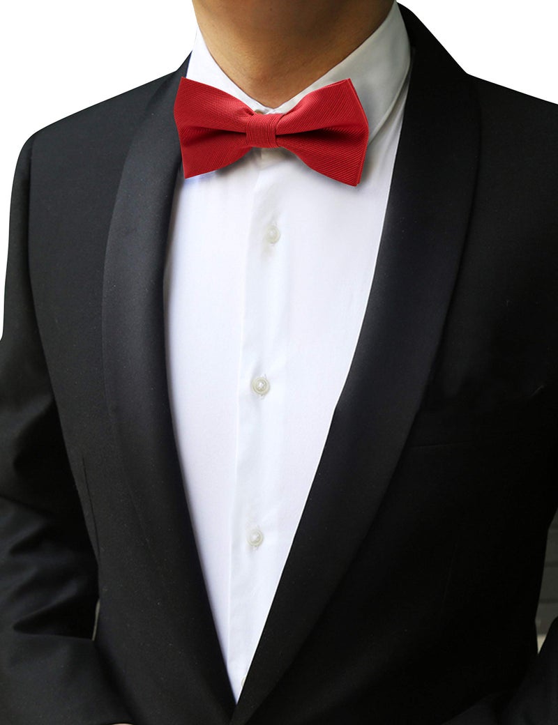 JEMYGINS Red Bow Tie Silk Bowtie and Pocket Square Hankerchief With Cufflinks Sets for Men(5) - Image 3